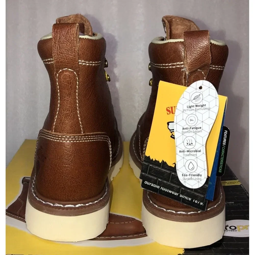 Herman Survivors Oakridge Brown Leather 6" Steel Toe Work Boots Men's Size 7 - Picture 9 of 16